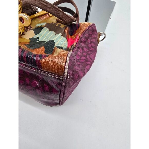 Fossil Printed Canvas & Leather Satchel With Keychain - Picture 5 of 10